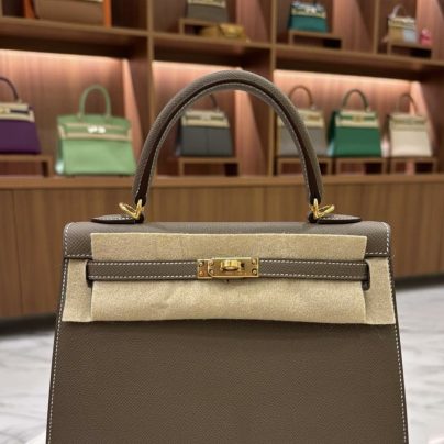 Hermes Kelly 25 Etoupe Epsom GHW