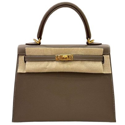 Hermes Kelly 25 Etoupe Epsom Gold Hardware
