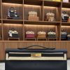 Hermes Kelly Cut Clutch Black Swift Leather GHW