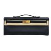 Hermes Kelly Cut Clutch Black Swift Leather Gold Hardware