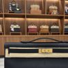 Hermes Kelly Cut Clutch Black Swift Leather and Gold Hardware