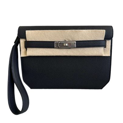 Hermes Kelly Depeches 25 Black Togo Leather PHW
