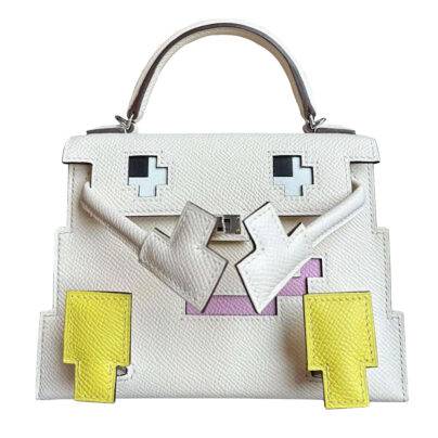 Hermes Kellydole Picto Epsom Nata White Lime Mauve Sylvestre PHW
