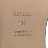 Hermes Oran Sandals Vert Pomme Epsom Leather Size 39 bottom stamp
