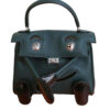Hermes Quelle Idole Doll Vert Cyprus Swift and Black Crocodile Palladium Hardware