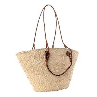 Loewe Medium Anagram Iraca Palm Natural Tan Basket Bag back