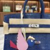 New Hermes Birkin 25 Blue Sapphire Niloticus Lizard Palladium Hardware