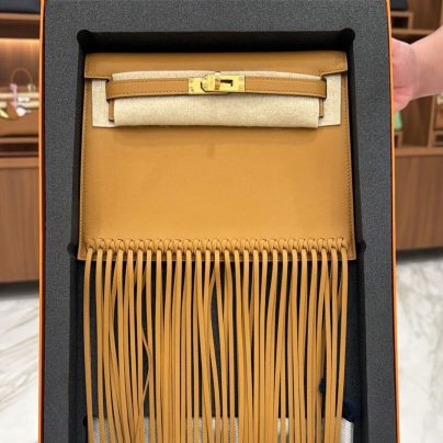 New Hermes Kelly Danse Anate Fringe Sesame Swift GHW