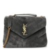Saint Laurent Loulou Small Y Suede Grey Leather Gold Hardware
