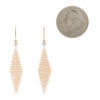 Tiffany 18k Gold and Diamond Mesh Earrings size comparison