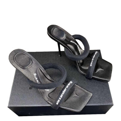 Alexander Wang Julie 105mm Tubular Heeled Black Sandals