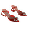 Amina Muaddi Begum Slingback Red PVC Pump Heels