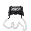 Balenciaga Small Crush Black Crumpled Calfskin Quilted Black Chain Bag