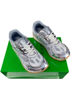 Bottega Veneta Men Orbit Metallic Silver Sneakers