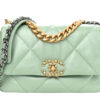 Chanel 19 Medium Flap in Green Lambskin and Gold Ruthenium Hardware