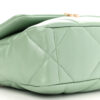 Chanel 19 Medium Flap in Green Lambskin and Gold Ruthenium Hardware corner