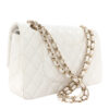 Chanel Classic Timeless Medium Double Flap White Caviar Goldtone Hardware back