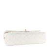 Chanel Classic Timeless Medium Double Flap White Caviar Goldtone Hardware bottom