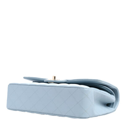Chanel Classic Timeless Medium Light Blue Caviar Double Flap bottom