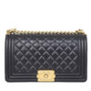 Chanel Medium Boy Flap Black Lambskin Goldtone Hardware