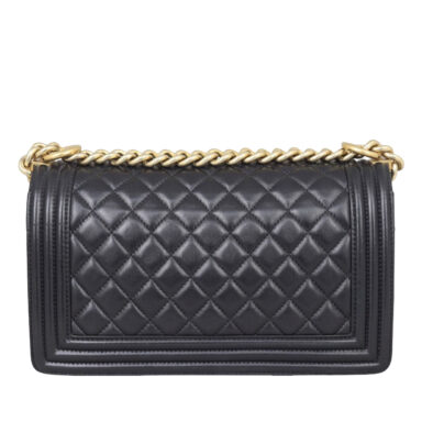 Chanel Medium Boy Flap Black Lambskin Goldtone Hardware back