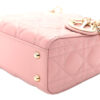 Christian Dior Mini Lady Dior Pink Lambskin Leather Bag corner