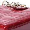 Christian Dior Mini Lady Dior Red Patent Lambskin Leather