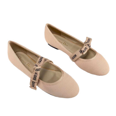 Dior J'Adior Ballerina Flats Beige Technical Fabric Size 38