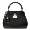 Gucci Bamboo Medium Black Box Leather Handbag