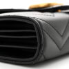 Gucci GG Marmont Chain Wallet Black Matelasse Gold Hardware corner
