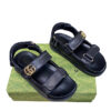 Gucci GG Moritz Black Leather Strap Sandals