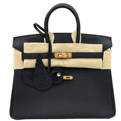 Hermes Birkin 25 Black Togo Leather Gold Hardware