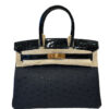 Hermes Birkin 30 Black Touch Ostrich and Alligator GHW