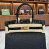 Hermes Birkin 30 Black Touch Ostrich and Alligator Gold hardware