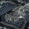 Hermes Carre H Cheval Punk Bandana Marine Blue Black Cashmere Silk Scarf