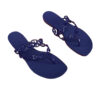 Hermes Chaîne d'Ancre Blue Rubber Rivage Flat Slides Size 38