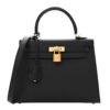 Hermes Epsom Kelly Sellier 25 Black Gold Hardware