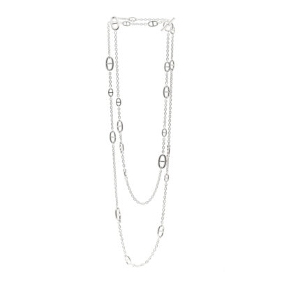 Hermes Farandole 160cm Long Necklace with Silver Chaine D'Ancre Motifs