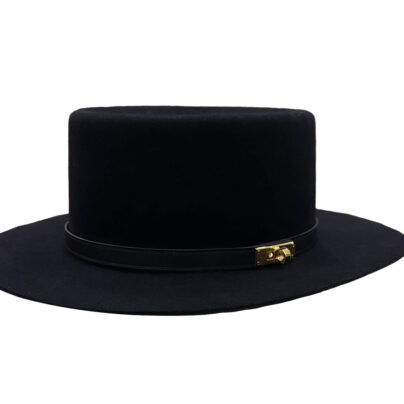 Hermes Hampton Chapeau Noir with Kelly Gold Buckle