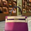 Hermes Kelly 25 Anemone Epsom Touch Amethyste Crocodile GHW