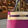 Hermes Kelly 25 Sellier Anemone Epsom Touch Amethyste Crocodile Gold Hardware