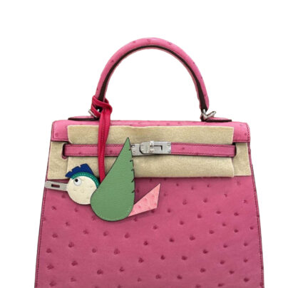Hermes Kelly Sellier 25 Fuchsia Ostrich Palladium Hardware