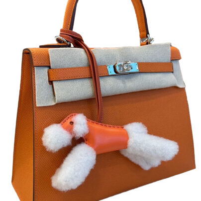 Hermes Kelly Sellier 28 Orange Epsom Leather Palladium Hardware