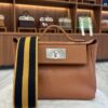 Hermes Mini 24:24 Gold Evercolor Leather Palladium Hardware