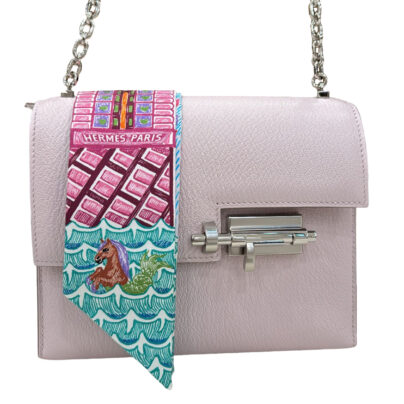 Hermes Mini Chaine Verrou Mauve Sylvestre Chevre Mysore Palladium Hardware