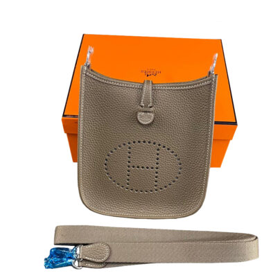 Hermes Mini Evelyne TPM Etoupe Clemence Palladium Hardware