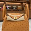 Hermes Mini Lindy Gold Ostrich GHW