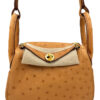 Hermes Mini Lindy Gold Ostrich Gold Hardware
