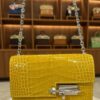 Hermes Mini Verrou Mimosa Shiny Alligator PHW
