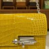 Hermes Mini Verrou Mimosa Shiny Alligator leather Palladium Hardware